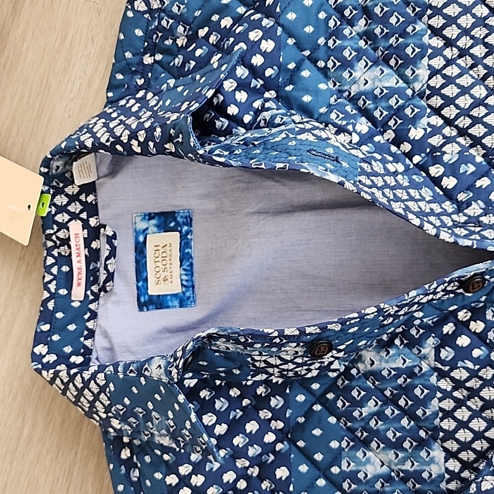 Scotch & Soda Printed QuiltedOvershirt in Blue for Men size small - Picture 11 of 11
